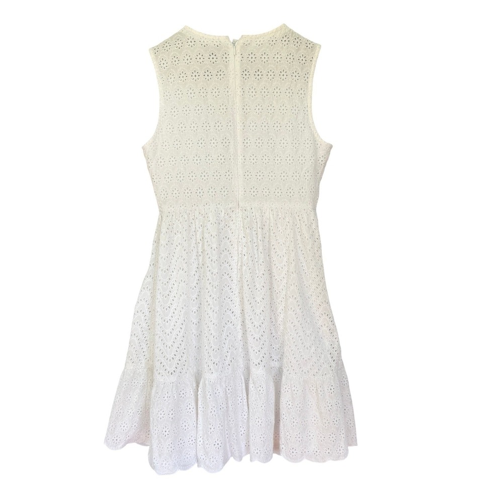 Vineyard Vines Eyelet Sleeveless Tiered White CottonDress Size 2 - Picture 4 of 7